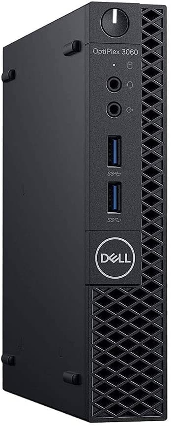 Dell OPTIPLEX 3060 Tiny Desktop (Intel Core i3 8th gen 2.5ghz, 8 GB RAM, 256 gb SSD, Windows 11 (Upgraded), MS Office/ Intel HD Graphics/, USB 3.0, Ethernet,VGA), Black