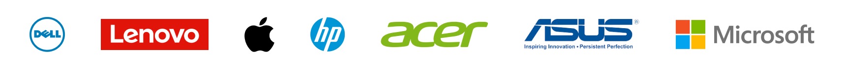 Dell, HP, Lenovo, Apple, Acer, Asus, Microsoft
